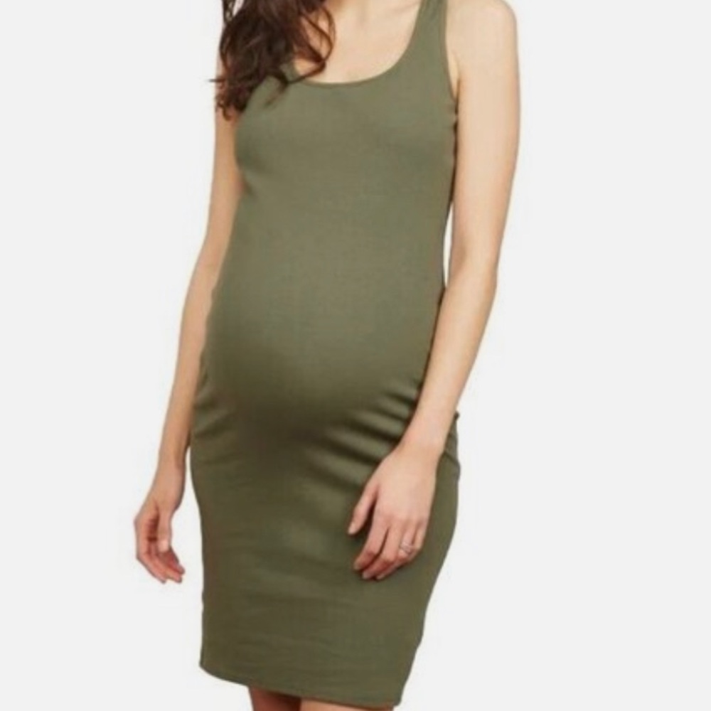 Olive green maternity dress